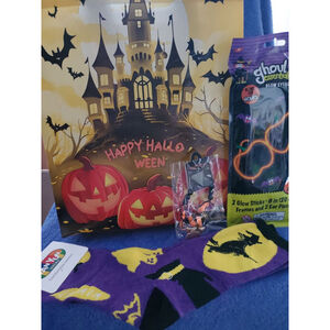 Ghoul Halloween Bundle-Scary bag, Spooky Socks, bracelet & Glow item